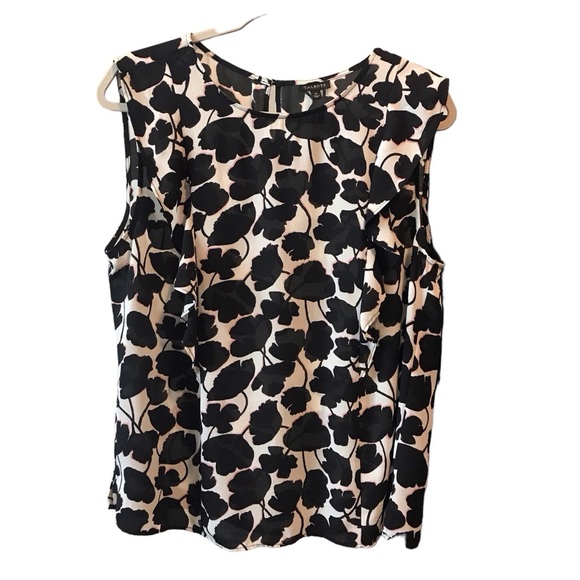 Talbots Tops - Talbots size 14 sleeveless blouse keyhole back side notch at hem black &…